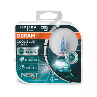 Osram H7 Cool Blue Intense NextGen +100% 5000K halogén izzó DUO BOX 64210CBN-HCB
