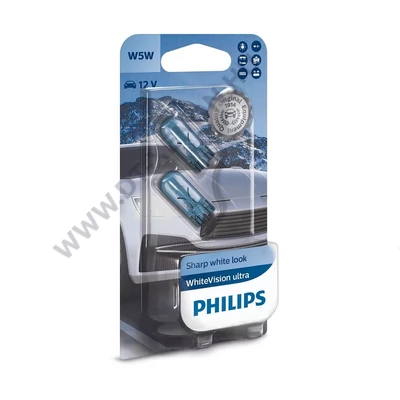 Philips T10 W5W WhiteVision Ultra helyzetjelző izzó DUO BOX 12961WVUB2